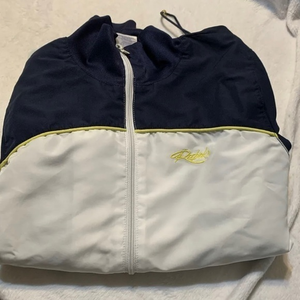 reebok vtg parker jacket blue white and‎ Yellow/green  Size S Great Condition